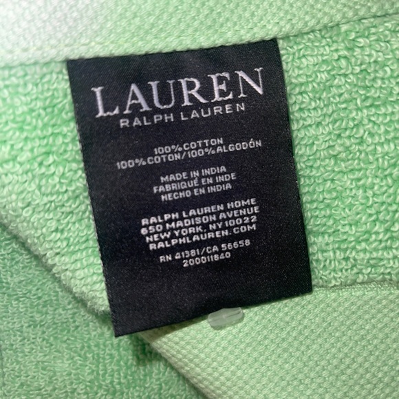 LAUREN RALPH LAUREN WESCOTT Island Green 100% COTTON HAND TOWEL 28”x 16” NWT - Picture 4 of 11